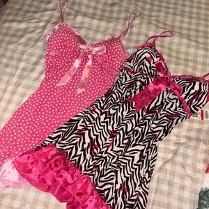 Pink Heart and Zebra Print Nightgowns